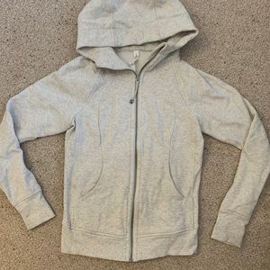 LuluLemon Scuba Full Zip Up Heathered grey/white